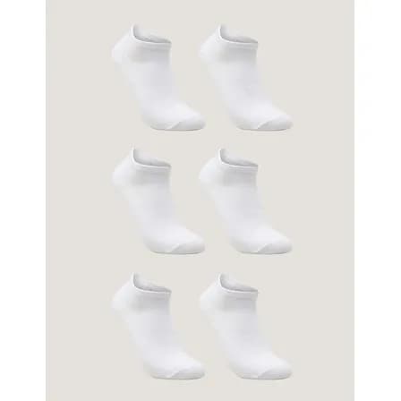 Kit De 6 Pares De Meias Masculino E Feminino Sapatilha Lupo Branco Liso 37-40