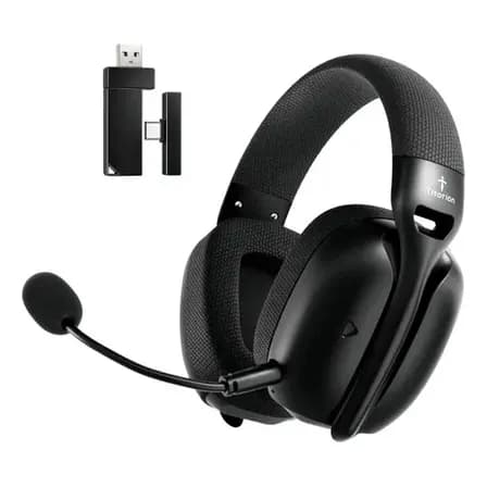 Fone De Ouvido Headset Gamer Sem Fio Titorion Mintak Pro Tri - Mode (wireless 2.4ghz , Bluetooth, Cabo) Ultraleve Preto