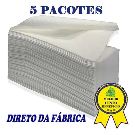 Papel Toalha Interfolha Pacote 5000 Folhas Banheiro Cozinha