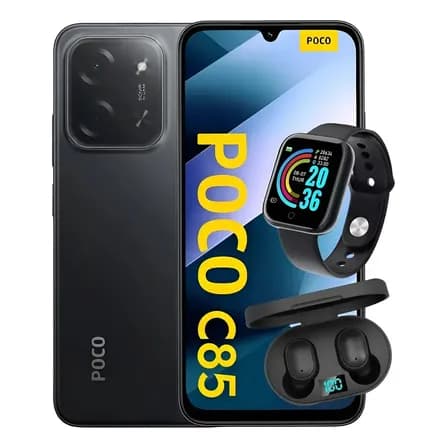 Xiaomi Poco C85 16gb Ram 256gb Dual Sim +fone+relógio Brinde Cinza-escuro
