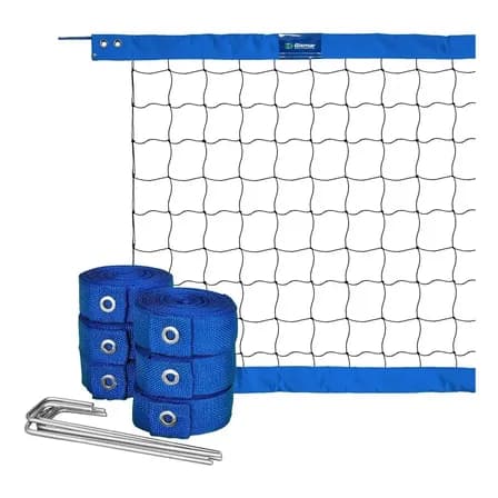 Kit Vôlei Praia Azul - Rede Oficial 2 Faixas + Fita Marcação Azul