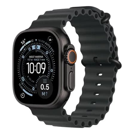 Apple Watch Ultra 3 Gps + Cellular  Caixa Preta De Titânio  49 Mm  Pulseira Oceano Preta Preto Correa Ocean