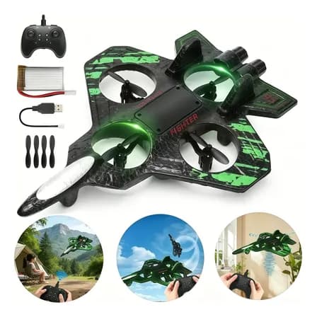 Avião Drone De Controle Remoto 360° Com Bateria Green