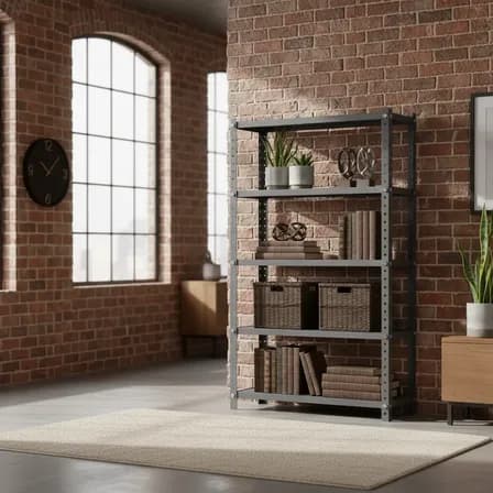 Prateleira 6 Bandejas 40x92cm Estante Reforçada Suport 240kg Cinza-escuro