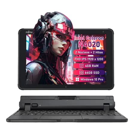 Notebook Fujitsu Q5010 Celeron N4020 4gb 64gb 10,1 Tátil Fhd Preto