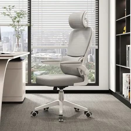 Cadeira Escritório Ergonômica Python Fly B07 Cinza Com Suporte Lombar Malha