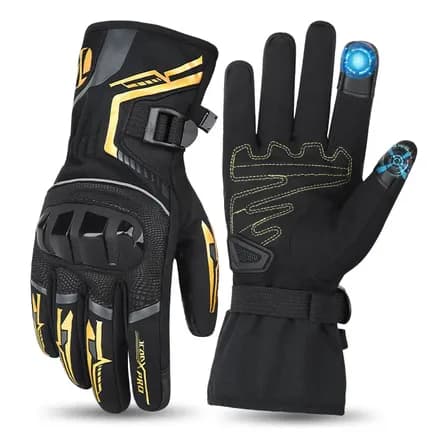 Luva Motoqueiro Inverno Impermeável Com Proteção Rígida Black/gold S