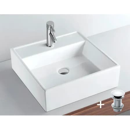 Cuba Louça Banheiro 41x41 Porcelana Quadrada Válvula Click Branco Louça