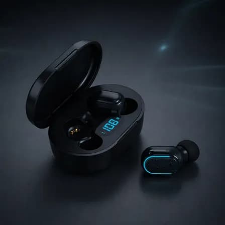 Fone De Ouvido Bluetooth Sem Fio Com Visor Intra Auricular Estéreo Graves Potentes Microfone Integrado Bateria Longa Duração Compatível Com Todos Os Celulares Notebook Tablet Música Corrida Preto