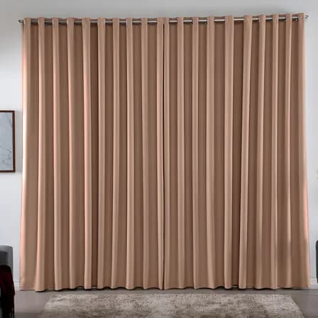 Cortina 3,00x2,80 Metros Blackout Blecaute Avelã Corta Luz Em Tecido Grosso Para Quarto E Sala Casa Laura Enxovais